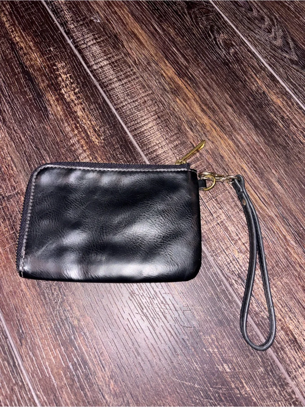 Fossil Black Leather Zip Wristlet